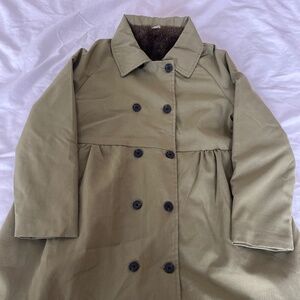 Olive green pea coat girl size 5/6